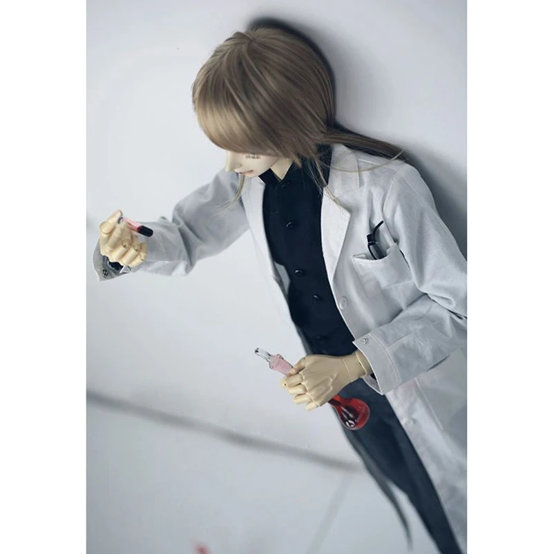 BJD White Doctor Coat Long Lab Coat For 1/4 1/3 24