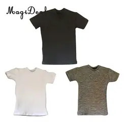 MagiDeal 1/6 Scale Cotton Mens Sleeve Loose Round Neck Short T-Shirt Top for 12 Inch Action Figures Models Doll Acce 3 Colors