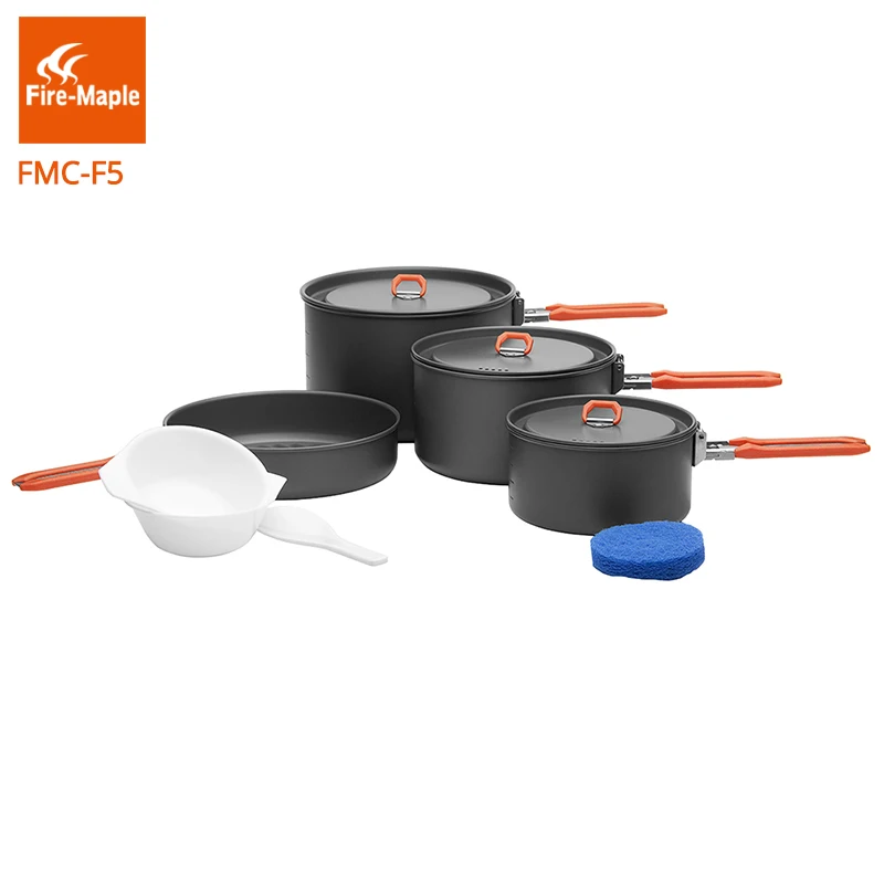 Fire Maple Feast 5 Set di pentole da Picnic Set da cucina da campeggio all\'aperto con 3 pentole 1 padella FMC-F5