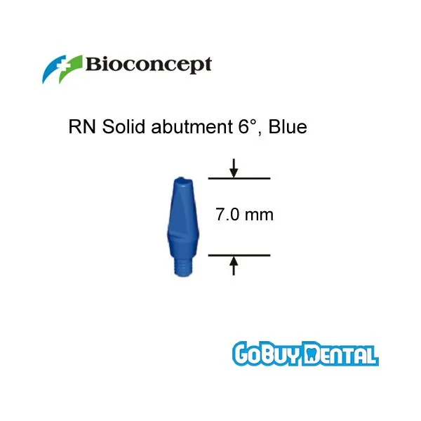 Straumann Compatible RN Solid Abutment 6 degrees, height 7.0m, blue(Regular Neck)