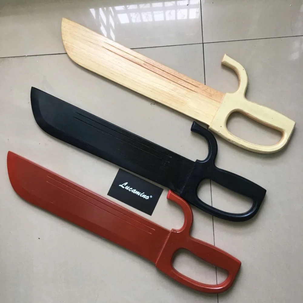 wooden tai chi swords red black colors wood kung fu performance bart cham dao Wing chun wood swords Martial arts crafts