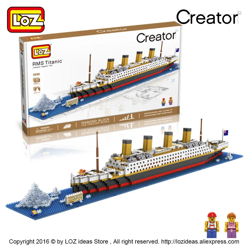 LOZ Diamond Blocks Technic Bricks Building Blocks Toy RMS Titanic Ship Steam Boat Model Toys for Children Micro 9389