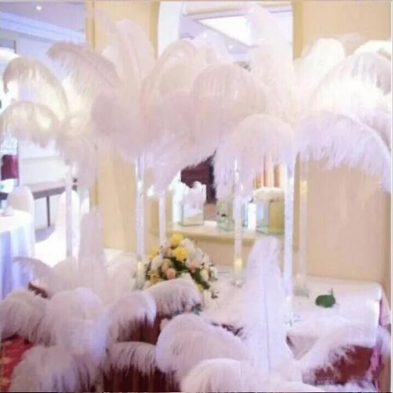 100 pcs Per lot 14-16 inch White black Ostrich Feather Plume Craft Supplies Wedding Party Table Centerpieces Decoration