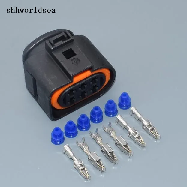 shhworldsea 5sets 6P 3.5mm  Kit LSU 4.2 sensor connector case for VW 1J0973733 6-way 350 Plug connector new