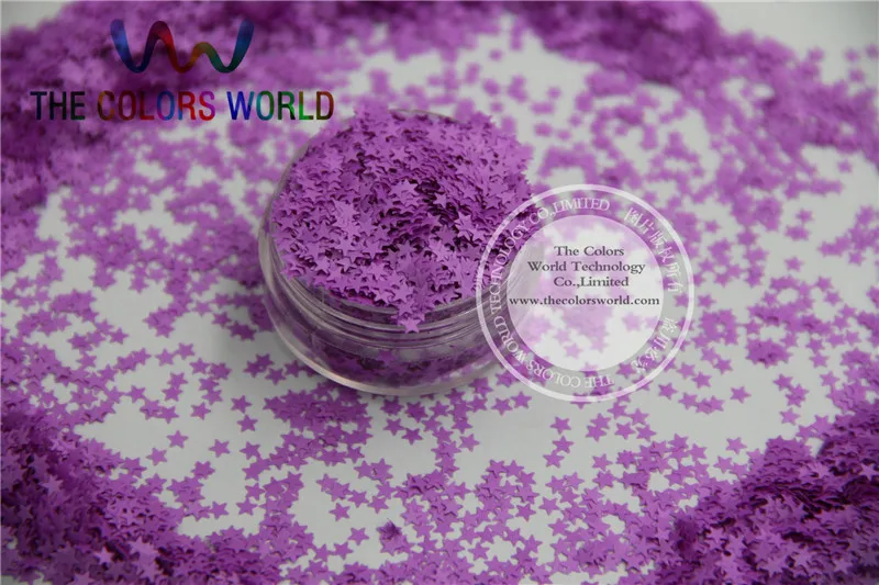 Solvent resistant Sparkles- Neon Purple Color Stars-shaped Glitter Confetti for Nail Polish and DIY decoration 1Pack =50g