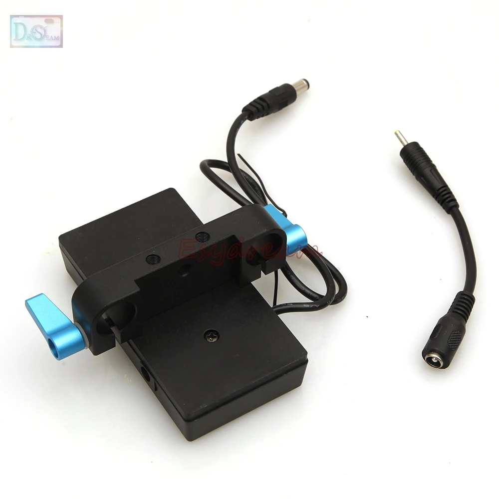 Mount Plate Power Supply + 15mm Rod Clamp for Sony F-970 F960 F970 Battery Blackmagic BMD BMCC 4K BMPCC Camera