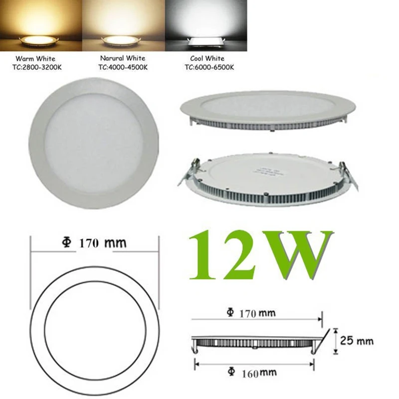 LAIMAIK Ceiling LED Light AC85-265V LED Panel Light LED Ceiling Light 3W 4W 6W 9W 12W 15W 18W LED Panel Lighting for Living Room
