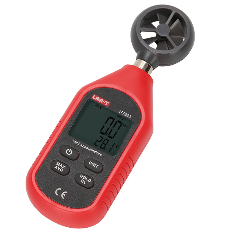 UNI-T UT363/UT363BT Mini anemometro; mini misuratori di velocità e temperatura del vento/indicatore del vento/misurazione della velocità del vento