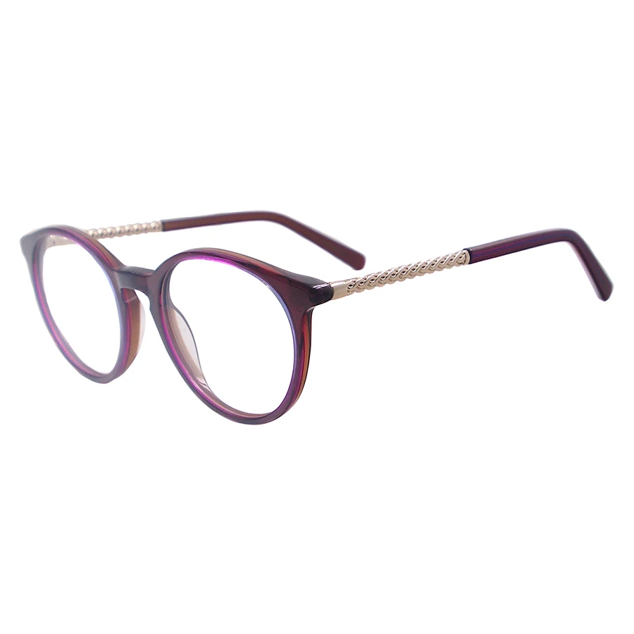 

Women Round Vintage Spectacle Frame Small Acetate Retro Eyeglasses For Prescription Myopia Lenses