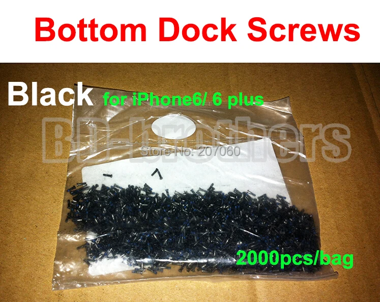 New Arrival Black Bottom Dock Screws 5Star Pentalobe Screw for iPhone6 iPhone 6 Plus 2000pcs/lot DHL shipping