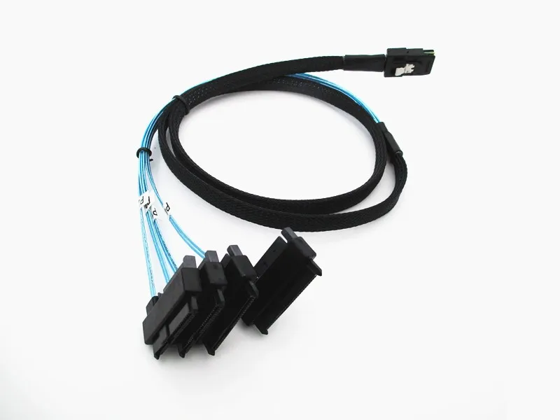 Mini SAS 36PIN SFF-8087 to (4) SFF-8482 connectors with SATA power 1M