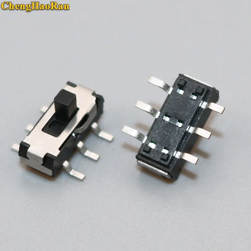ChengHaoRan 1pcs 6 Pin Mini Switch On-OFF 2Position Micro Slide Toggle Switch Handle H=2MM SMD