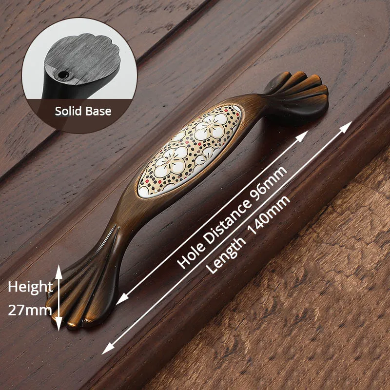 KAK Antik Bronze Keramik Schrankgriffe Vintage Schubladenknöpfe Kleiderschrank Türgriffe Europäische Möbelgriff Hardware