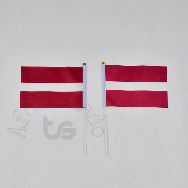 Latvia 14*21cm 10pieces flag Banner  Hand waving Flag Latvia National Flag for meet,Parade,party.Hanging,decoration