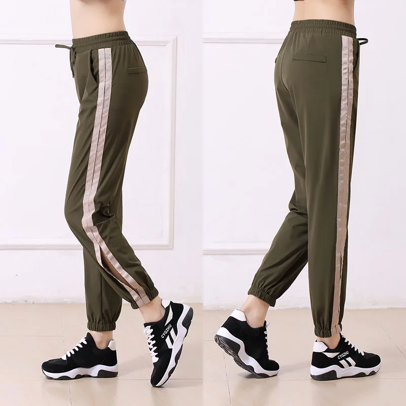 New Sweatpants Women's Sports Trainning Trousers Closing Loose Foot Pants High Waist Running Fitness Pants