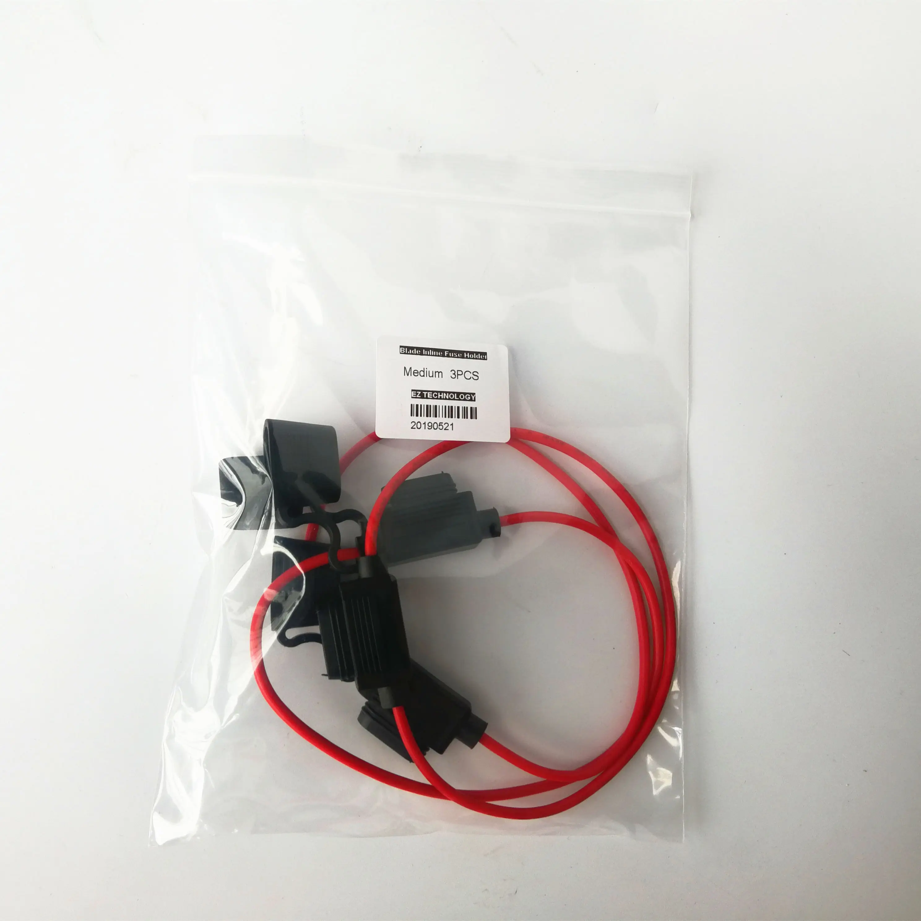 3PCS/lot Waterproof Automotive Medium Blade Inline Fuse Holder with 12V Small Fuse Harness Box and 16AWG Wire Cable 12V 32V