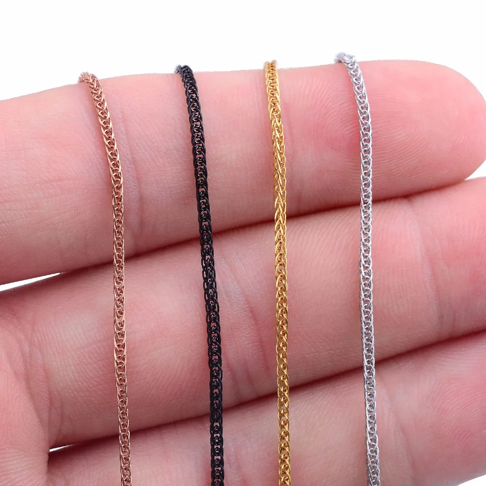 New Arrival Width 1mm Stainless Steel Link Chain For Men and Women Four Colors Available High Quality