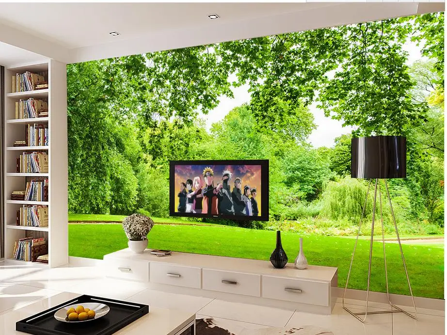 

3D landscape greenery grass wall mural photo wallpaper europe wallpaper Home Decoration custom 3d wallpaper