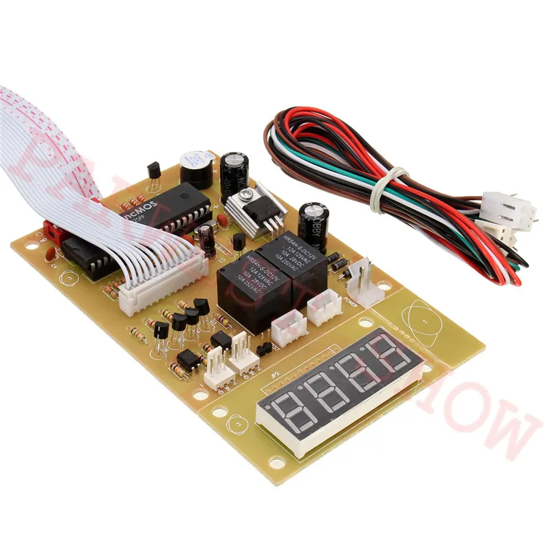 1PC/Lot 4 digits 12V Time Control Timer Board With Wire harness Power Supply for coin acceptor selector/washing machine