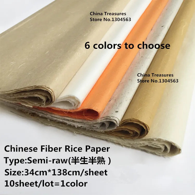 xuan zhi young fibra longa arroz papel 34cm 138cm 10 folhas lote ban sheng ban shou 01