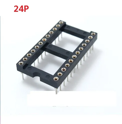 24P Rond Gat Ic Socket Dip 24 DIP-24Pins Zetel Microcontroller Socket 10 Stks/partij