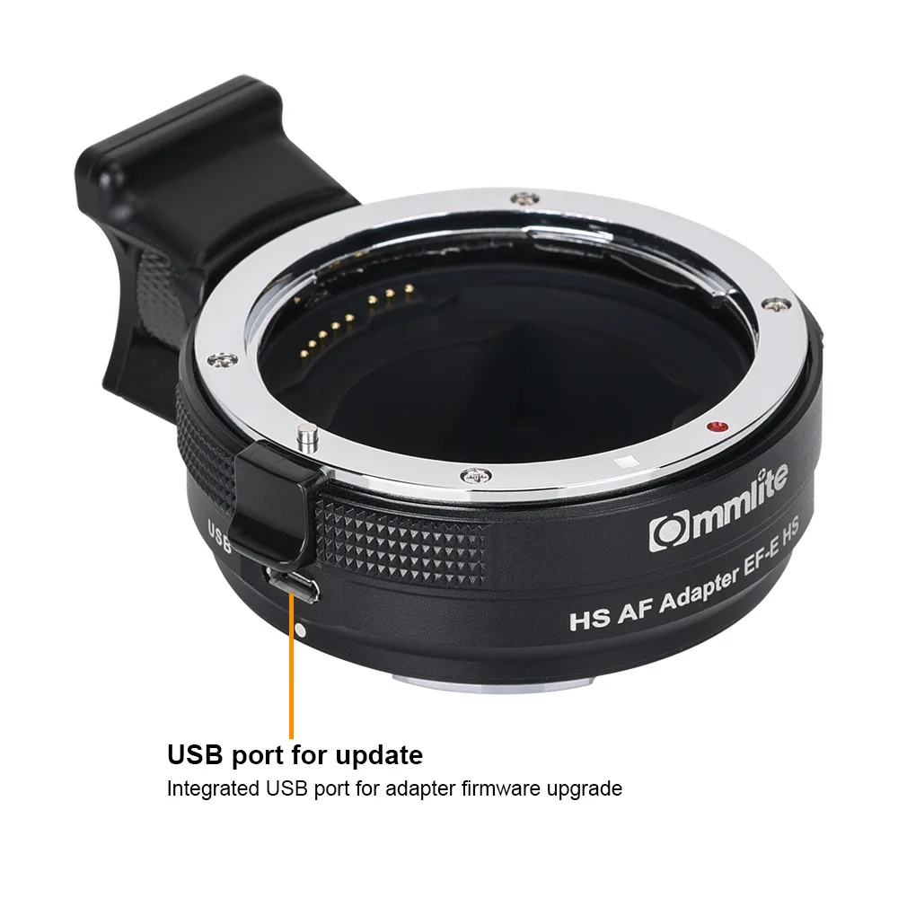 Commlite CM-EF-E HS Faster Auto Focus Lens Adapter for Canon EF/EF-S Lens to Sony E-Mount Camera A9 A7M3 A7 A6000 A6300 A6500