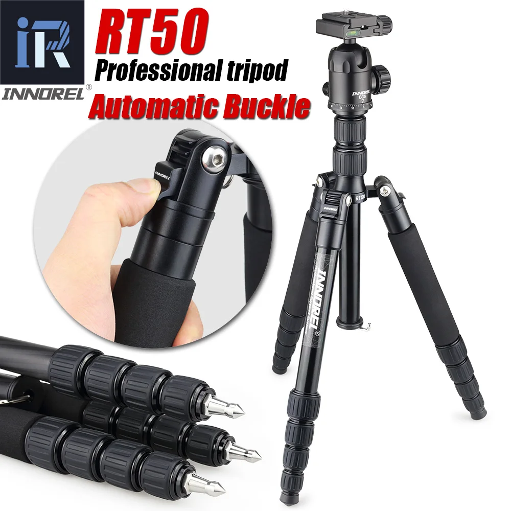 

RT50 Professional aluminum alloy tripod monopod for digital dslr camera Portable camera stand compact 36mm panoramic ball head