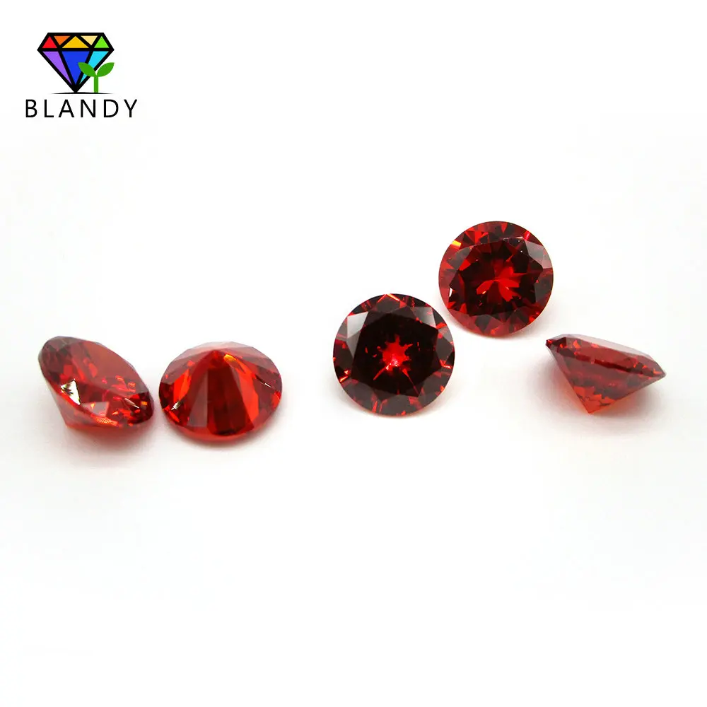 Garnet Cubic Zirconia Stone Free Shipping 1.0--3.0mm Round Brilliant Cut 5A Quality Loose Red Color CZ Gems For DIY Jewelry