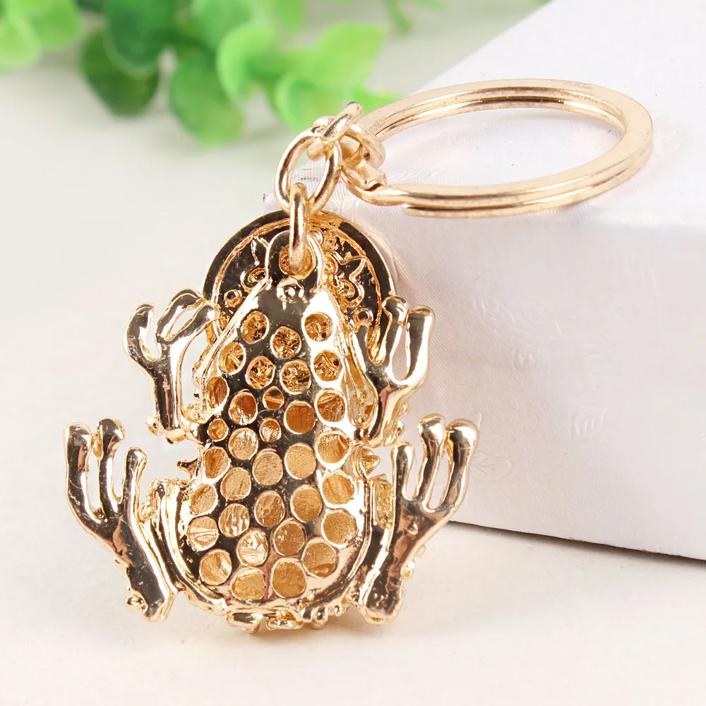 Toad Frog Plutus Coins Lovely Cute Crystal Charm Purse Handbag Car Key Keyring Keychain Party Wedding Birthday Gift