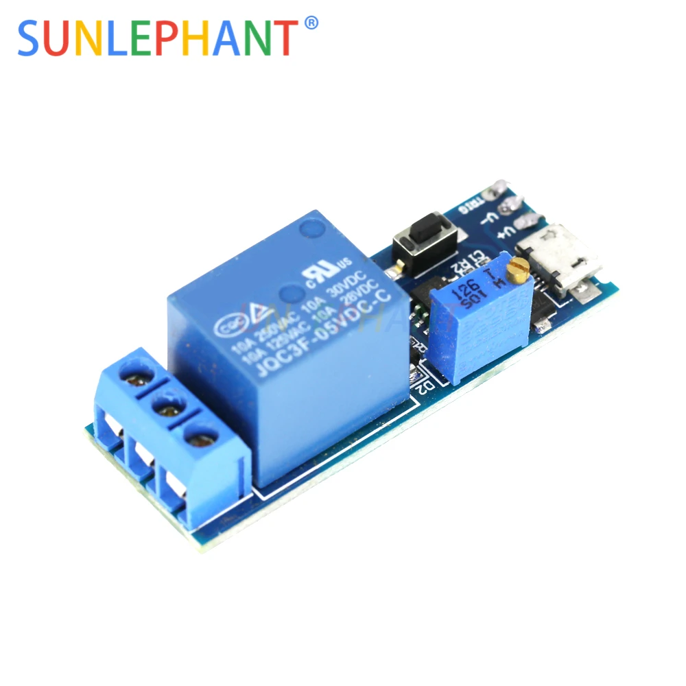 Smart Electronics 5V-30V Micro USB Power Adjustable Delay Relay Timer Control Module Trigger Delay Switch