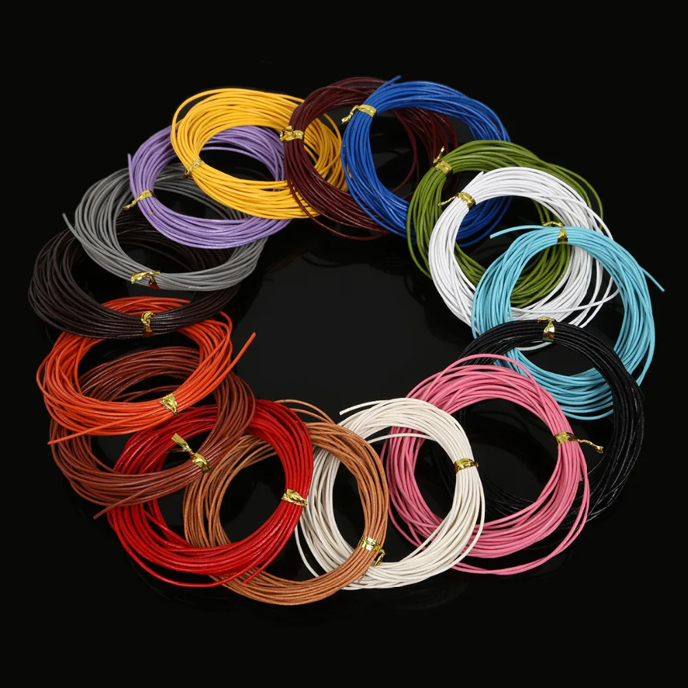1MM Genuine Leather Rope 16 colors 5meter Real Leather Rope String Cord for Clothes and Shoes Jewlery Making Materials