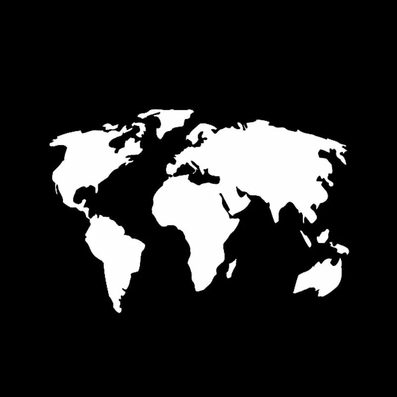 YJZT 18CM*12.2CM World Map Personality Fashion Decor Decal Car Sticker Black/Silver Vinyl Graphical C11-0932