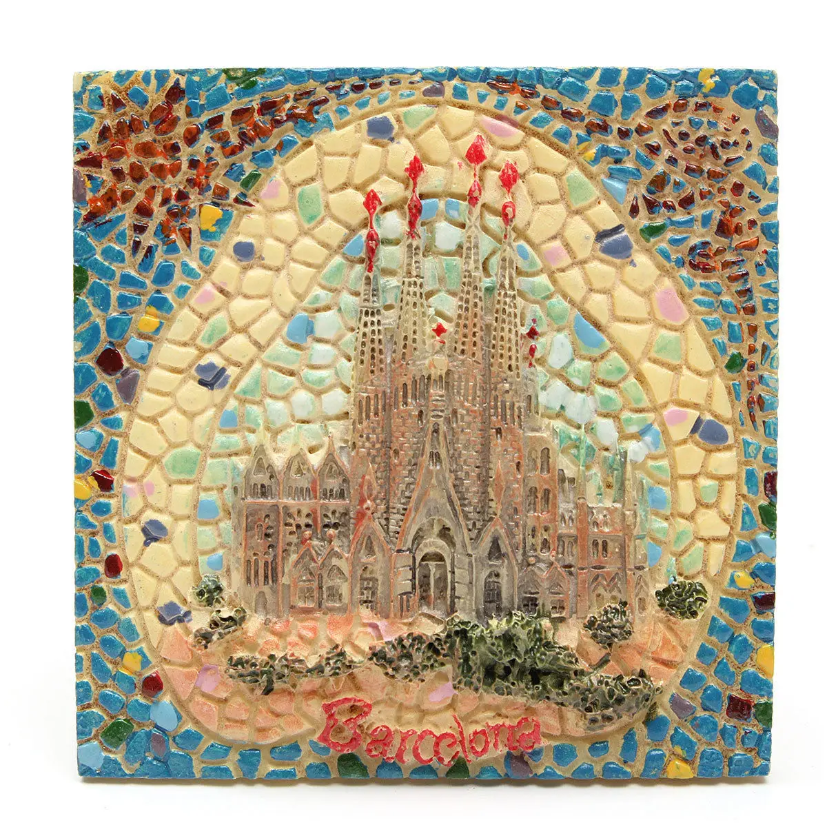 61mm hiszpania pamiątki turystyczne Gaudi Sagrada Familia Barcelona magnesy na lodówkę ręcznie malowane naklejki 3D lodówka z żywicy