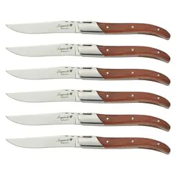 2/4/6/10pcs 8.25inch Laguiole Steak Knives Wood Cutlery Tableware Korean Japanese Dinnerware Rose Wooden Handle Dinner Forks