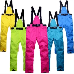 Winter outdoor Warm Unsex Female Male Snow Pants Ski Sports Belt Pant Trousers Snowboarding Waterproof Windproof Ski Suit Clothe