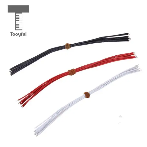 Tooyful High Quality 30Pcs Red Black White 21cm Hookup Wire Pickup Wire Lead Cable for Electric Bass Guitar Musical Accessory