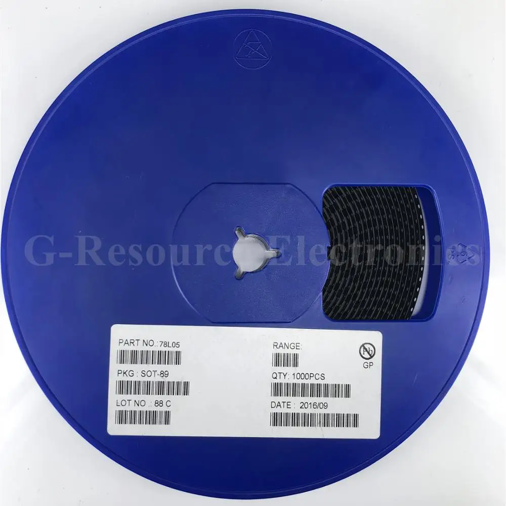 ترانزستور منظم جهد ثلاثي الأطراف, 78L05 CJ78L05 SOT-89 SMD (50 قطعة)