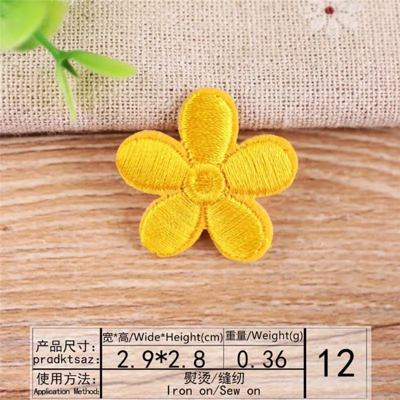 MAXSIN FUN 10PCS Cute Small Flower Patches Iron On Applique Parch Kids Bags Dress Embroidery Stickers DIY Decals Decorative image 2