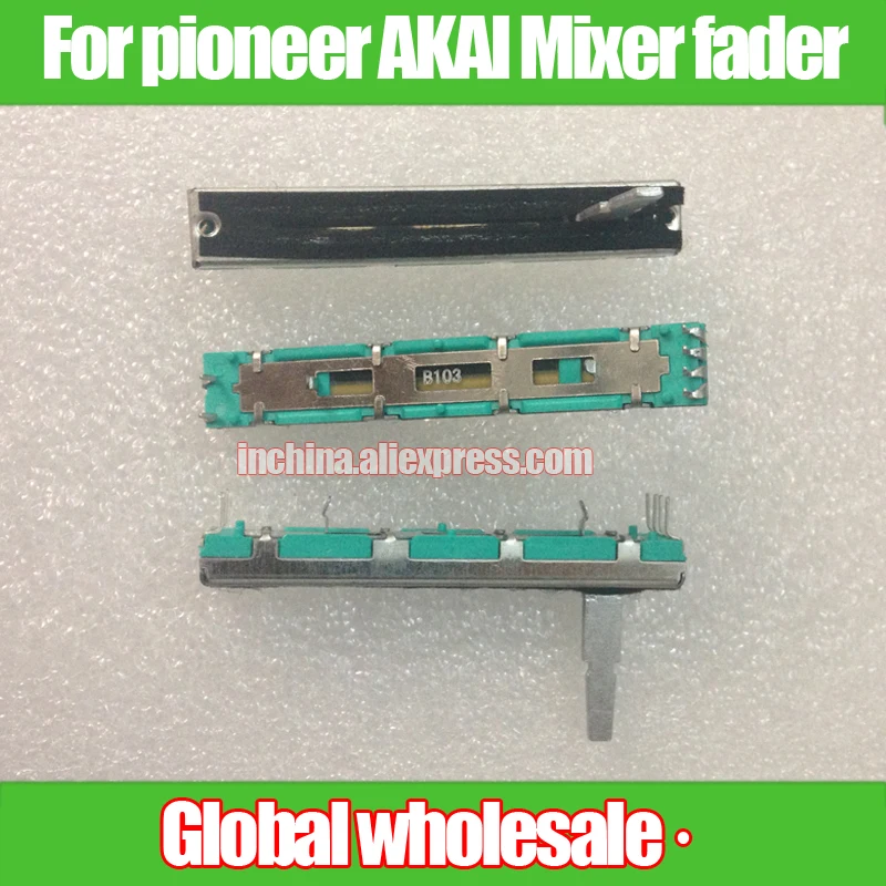 

For pioneer AKAI Mixer B10K B103 Straight Slide Potentiometer Fader / Total Length 60mm Travel 45mm / Stereo Fader B10Kx2