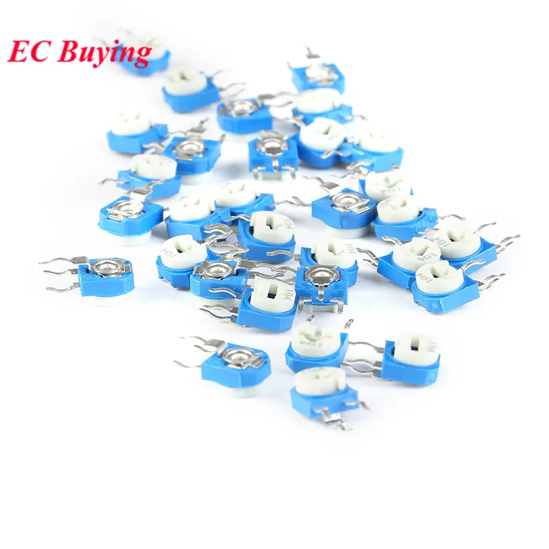 10pcs RM063 RM-063 1K 2K 5K 10K 20K 50K 100K 200K 500K 1M 100 200 500 Ohm Trimpot Trimmer Potentiometer Variable Resistor WH06