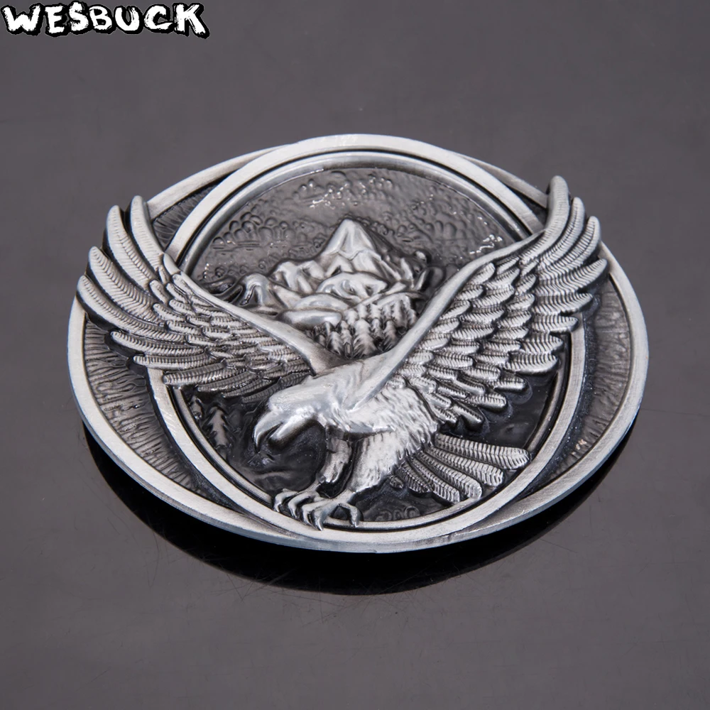 WesBuck Brand Eagle Metal Cool Belt Buckles for Man Unisex Western Buckle Cowboys Cowgirls Paracord Buckle Luxury Hebilla