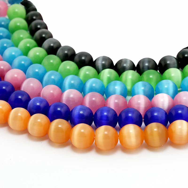 4mm 6mm 8mm Glass Cat Eye Beads for DIY Bead Strand Bracelet Choker Necklace Dangler Earrings Fashion Jewelry Findings Crafts