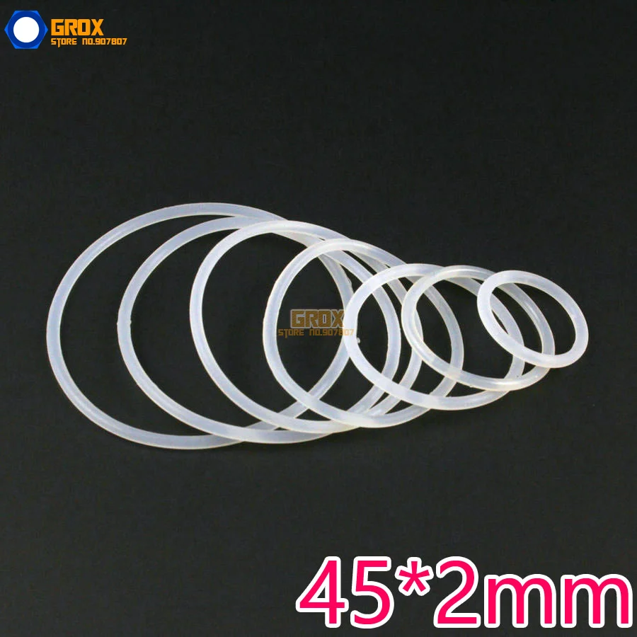 

20 Pieces 45*2mm Silica Gel Sealing Gasket Seal Washer O Ring