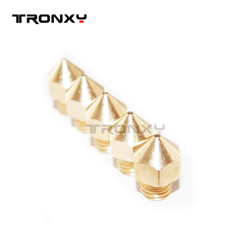 5pcs/lot 3D printer MK8 nozzle tronxy P802M P802E X3A X1 extruder size 0.2mm 0.3mm 0.4mm 0.5mm 0.6mmfor choice free ship