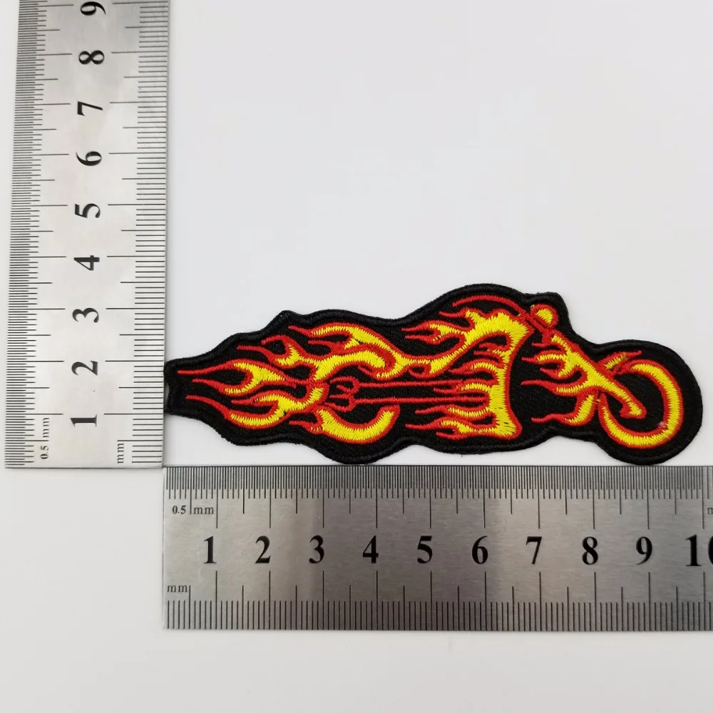 Cheapest Fire Motor Embroidery Iron On Vest Patch Sew On Any Garment Leather Rider Emblem 4