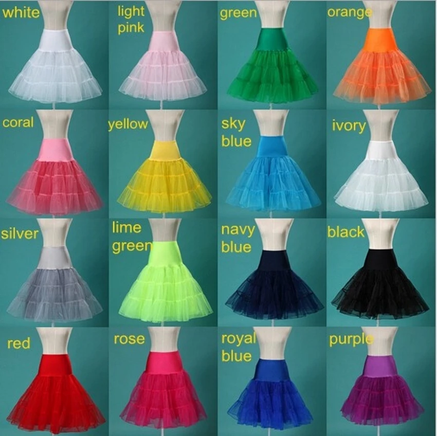 Neuer kurzer Petticoat Vintage 3-lagiger Puffy Organza Petticoat Retro Krinoline Unterrock Rockabilly Cosplay Swing Tutu Rock – Detail 13