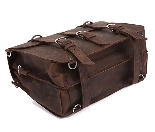 VINTAGE Crazy Horse หนังผู้ชายกระเป๋าเดินทางกระเป๋าเดินทางผู้ชาย Duffle กระเป๋าขนาดใหญ่ผู้ชาย WEEKEND BAG