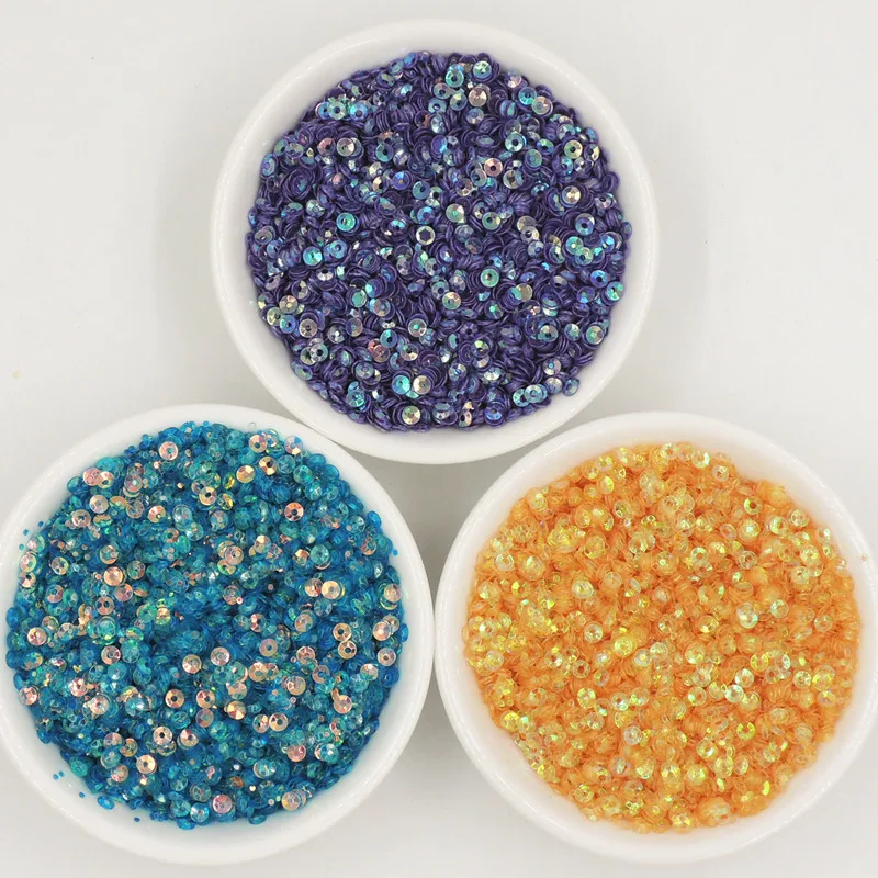 10g/lot 3mm Cup Round Loose Sequins PVC Paillettes Sewing Wedding Craft DIY Woman Dance Shinning Lentejuelas Accessories