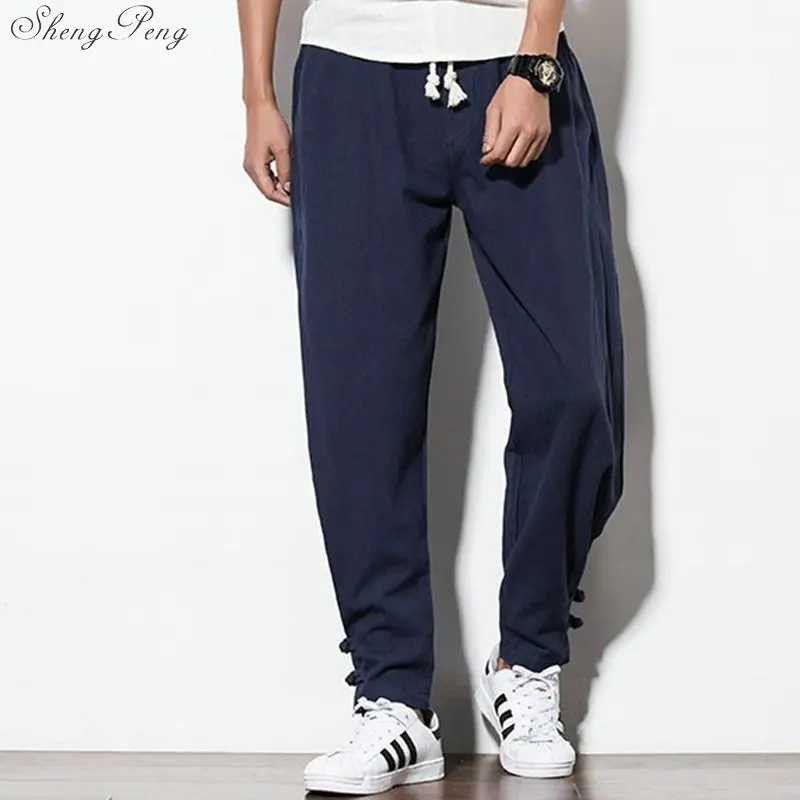 Traditional chinese men clothing kung fu pants oriental pants man mens ethnic clothing oriental men clothes Q041