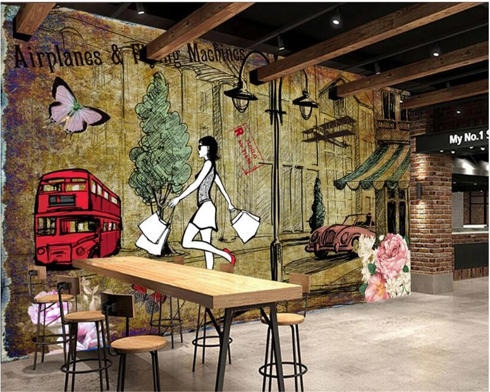 

beibehang European fashion high quality waterproof wall paper retro nostalgic British background papel de parede 3d wallpaper